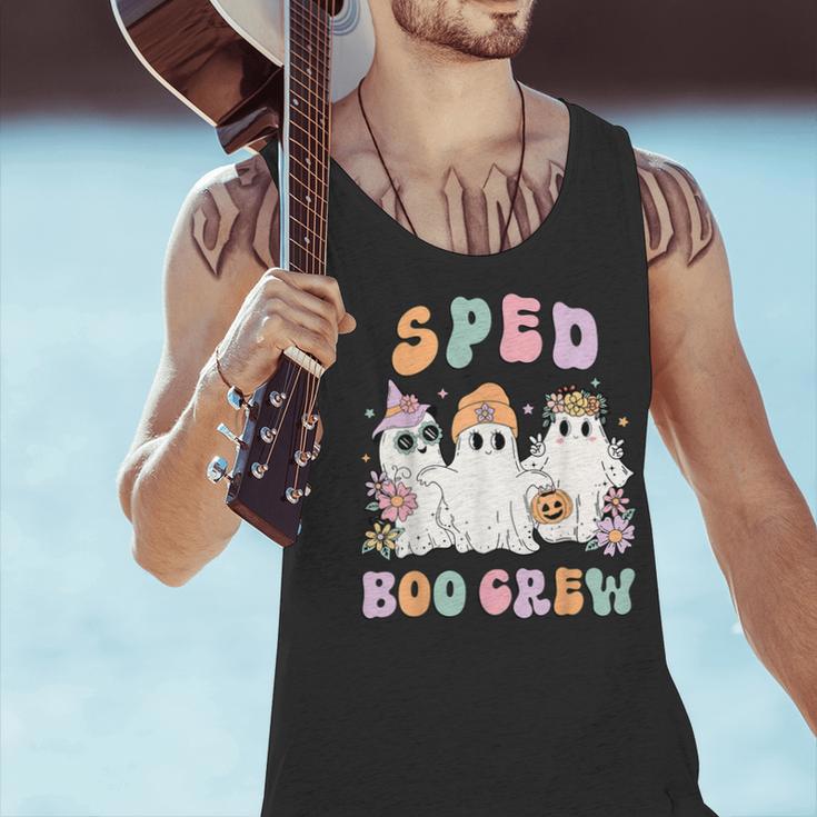 SPED Boo Crew Halloween Floral Ghost Special Ed SPED Teacher For Men Women Kids Men Tank Top, gift for family, gift for coworker