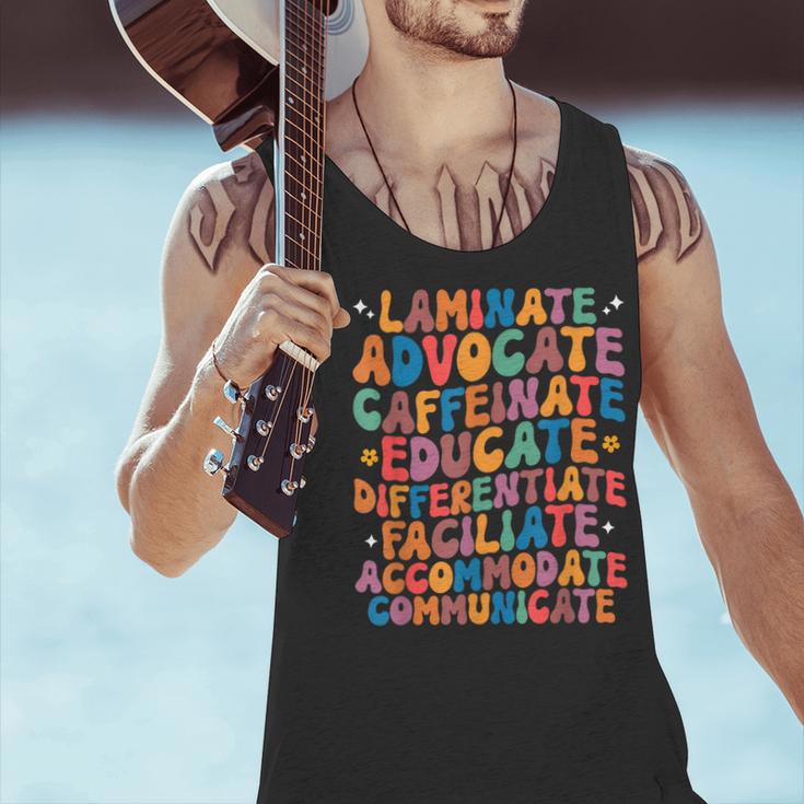 Sped Caffeinate Advocate Laminate Educate Teacher Men Women Kids Men Tank Top, gift for family, gift for coworker