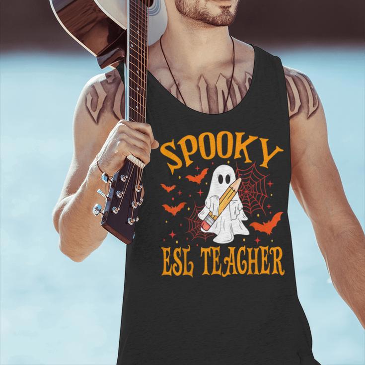 Spooky ESL Teacher Ghost Halloween School Women Men Tank Top, Esl Teacher Tank Tops, gift for family, gift for coworker Spooky ESL Teacher Ghost Halloween School Women Men Tank Top, Esl Teacher Tank Tops, gift for family, gift for coworker
