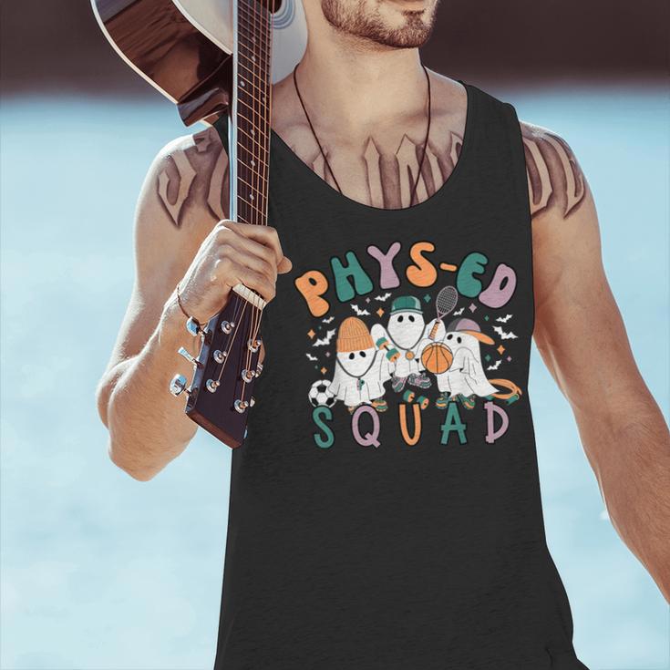 Spooky Ghost PE Teacher Squad Physical Education Halloween Men Tank Top, Pe Teacher Tank Tops, gift for family, gift for coworker
