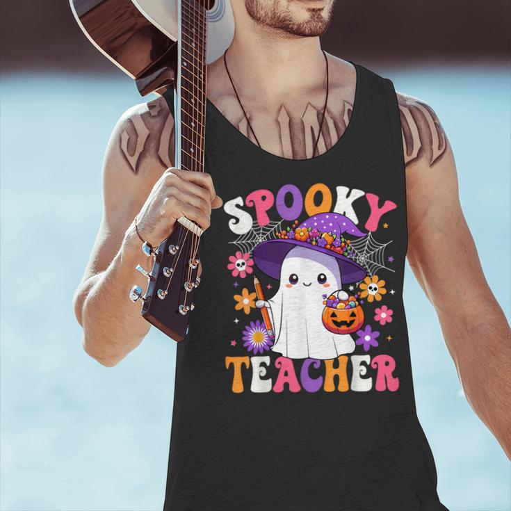 Spooky Teacher Halloween Cute Halloween Teacher Ghost Men Tank Top, gift for family, gift for coworker