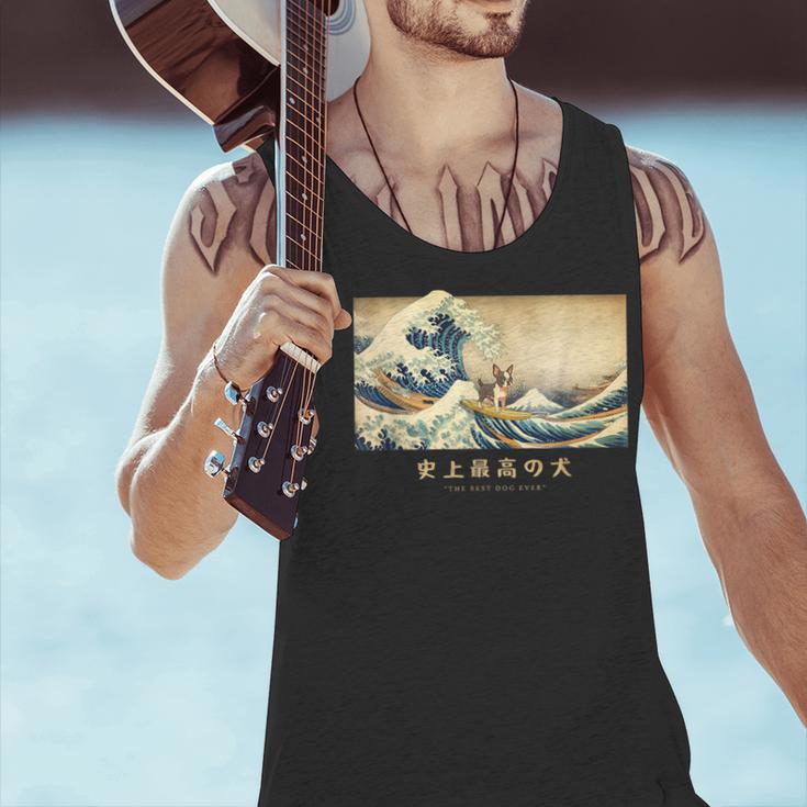 Surfing Boston Terrier Kanagawa Wave Japanese Dog For Men Women Kids Men Tank Top, gift for family, gift for coworker