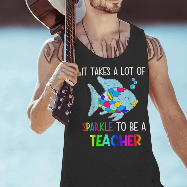 It Takes A Lot Of Sparkle To Be A Teacher Rainbow Fish For Men Women Men Tank Top, gift for family, gift for coworker