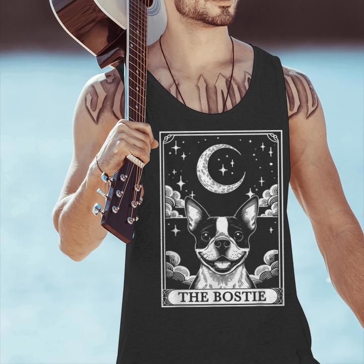 Tarot Card Vintage Crescent Moon Boston Terrier Dog Mom Men Tank Top