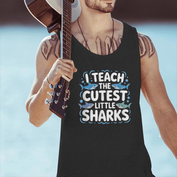 I Teach The Cutest Little Sharks Teacher School Men Tank Top, gift for family, gift for coworker