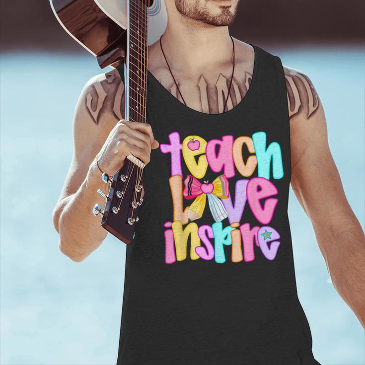 Teach Love Inspire Preppy Back To School Teacher Women Men Tank Top, gift for family, gift for coworker Teach Love Inspire Preppy Back To School Teacher Women Men Tank Top, gift for family, gift for coworker