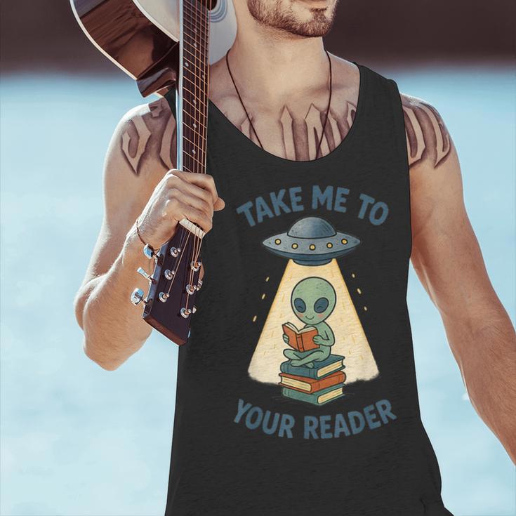 Teacher Alien Books UFO Reading Take Me To Your Reader Men Tank Top, gift for family, gift for coworker Teacher Alien Books UFO Reading Take Me To Your Reader Men Tank Top, gift for family, gift for coworker