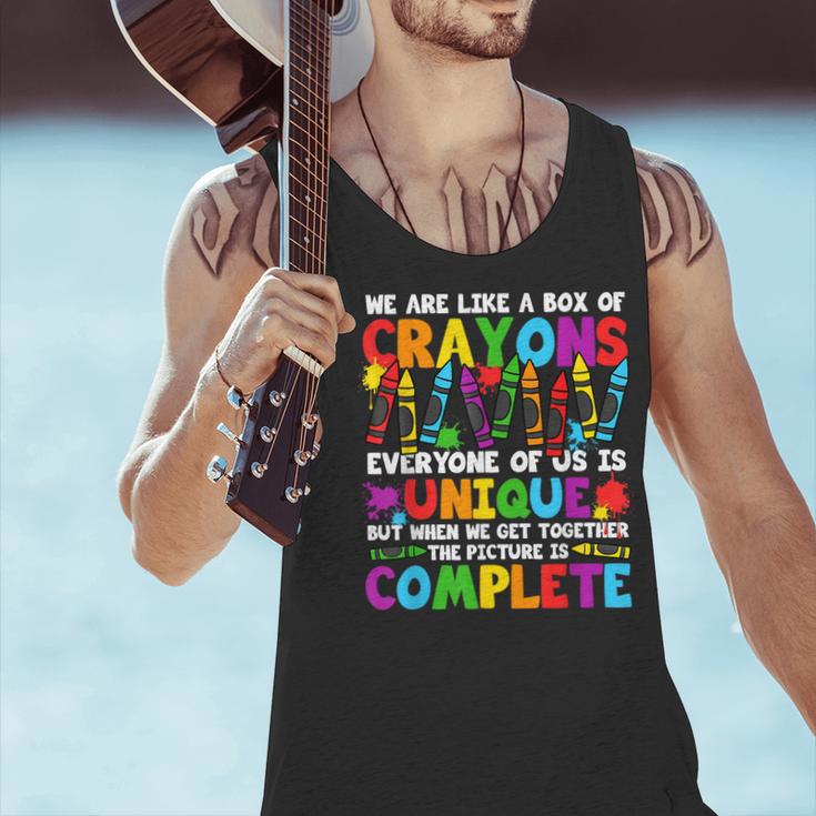 Teacher We Are Like A Box Of Crayons Back To School Men Tank Top, gift for family, gift for coworker Teacher We Are Like A Box Of Crayons Back To School Men Tank Top, gift for family, gift for coworker