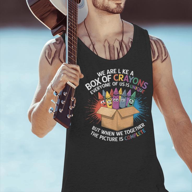 Teacher We Are Like a Box Of Crayons Men Tank Top, gift for family, gift for coworker Teacher We Are Like a Box Of Crayons Men Tank Top, gift for family, gift for coworker
