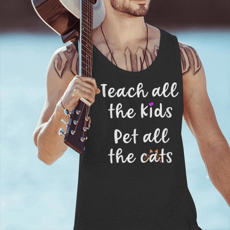 Teacher Cat Lover Mom Teach All The Kids Pet All The Cats Men Tank Top, gift for family, gift for coworker