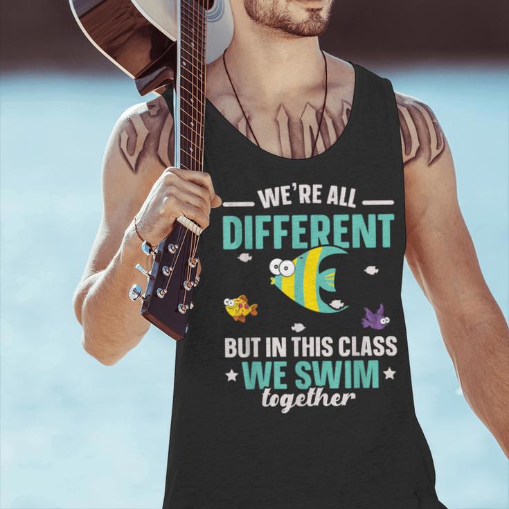 Teacher We All Different But In This Class We Swim Together Men Tank Top, gift for family, gift for coworker Teacher We All Different But In This Class We Swim Together Men Tank Top, gift for family, gift for coworker