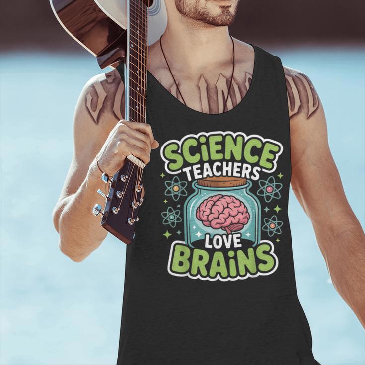 Teacher Halloween Costume Science Teachers Love Brains Men Tank Top, Science Teacher Tank Tops, gift for family, gift for coworker