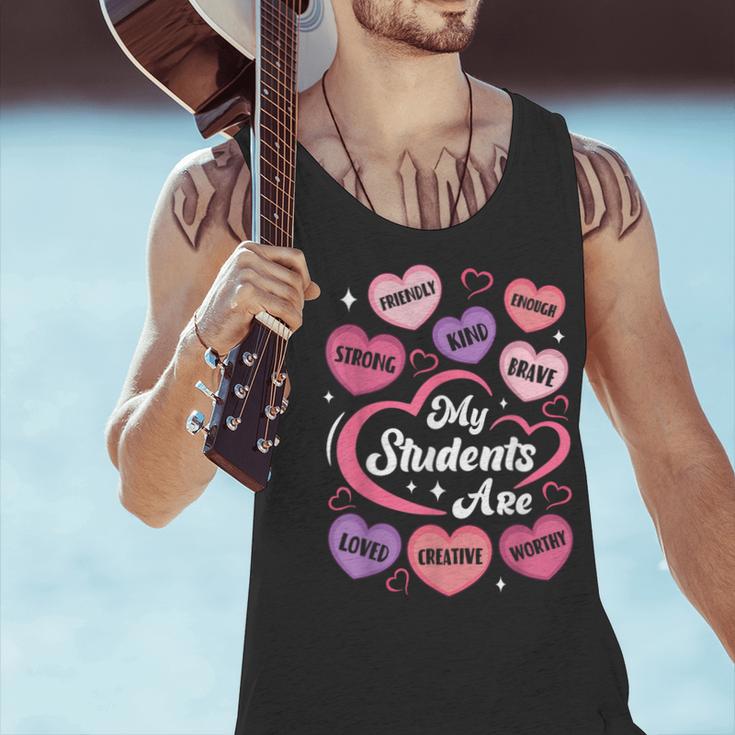 Teacher Positive Affirmations Candy Heart Valentine's Day Men Tank Top, gift for family, gift for coworker