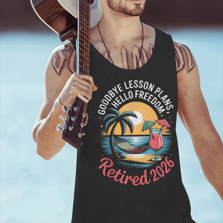 Teacher Retirement Shirts 2026 Goodbye Lesson Hello Freedom Men Tank Top, gift for family, gift for coworker