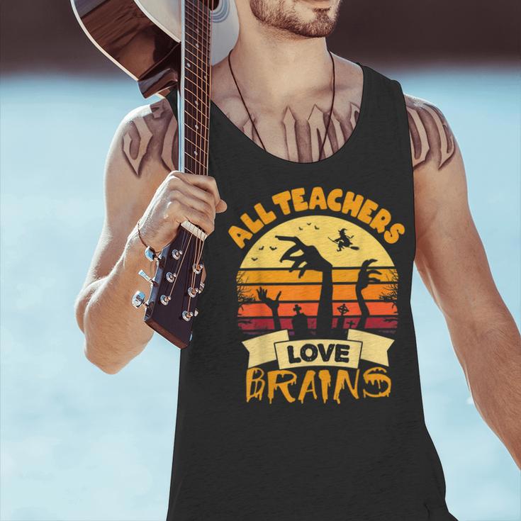 Teacher Shirts Halloween All Teachers Love Brains Men Tank Top, gift for family, gift for coworker