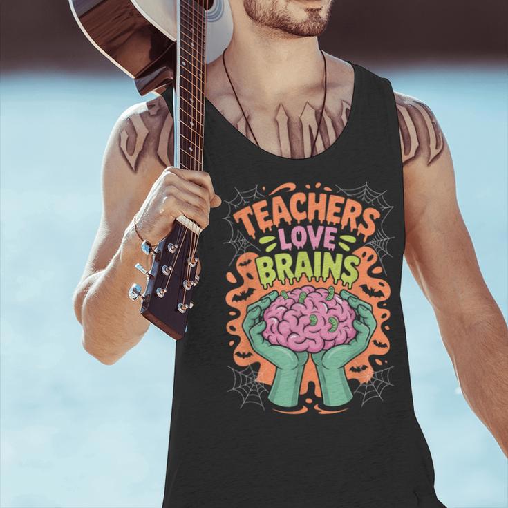 Teacher Teachers Love Brains Halloween Men Women Men Tank Top, gift for family, gift for coworker