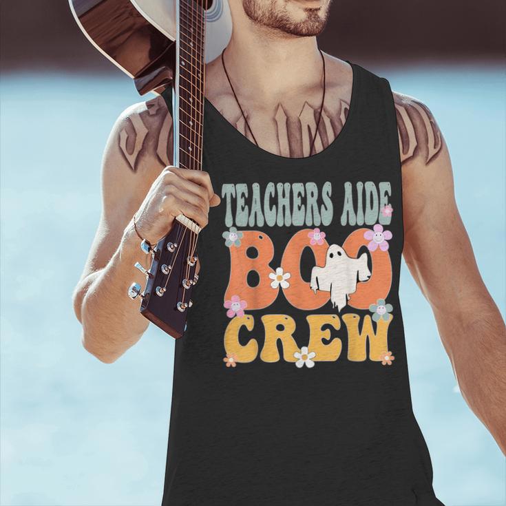 Teachers Aide Boo Crew Ghost Groovy Halloween For Women Men Tank Top, gift for family, gift for coworker Teachers Aide Boo Crew Ghost Groovy Halloween For Women Men Tank Top, gift for family, gift for coworker