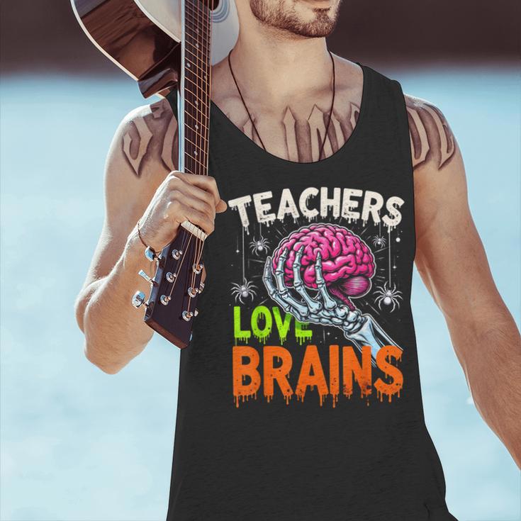 Teachers Love Brains Halloween 2025 Skeleton Costume Men Tank Top, gift for family, gift for coworker Teachers Love Brains Halloween 2025 Skeleton Costume Men Tank Top, gift for family, gift for coworker