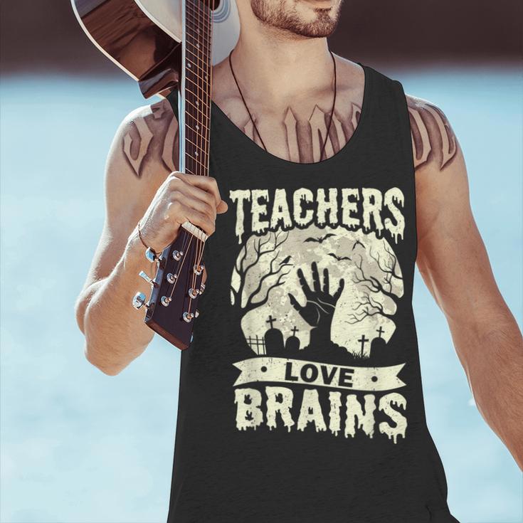 Teachers Love Brains Halloween Costume Boo Trick Teach Men Tank Top, gift for family, gift for coworker
