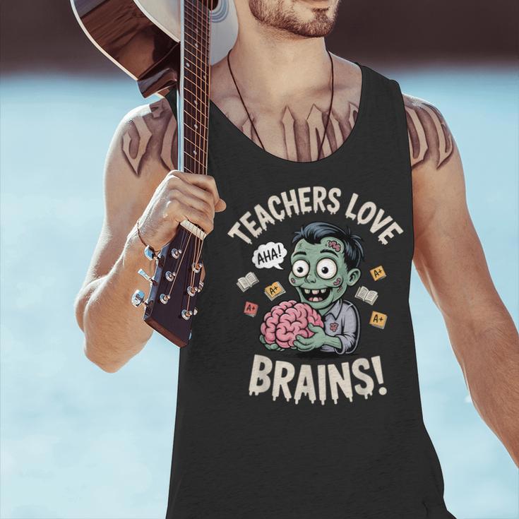 Teachers Love Brains Shirt Men Women Teacher Halloween Men Tank Top, gift for family, gift for coworker