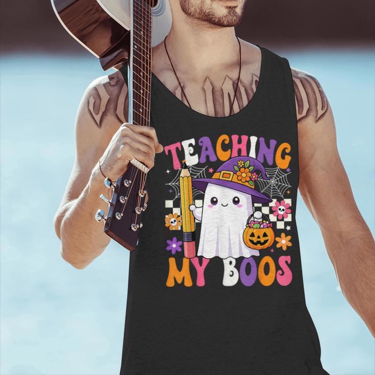 Teaching My Boos Ghost Teacher Cute Pencil Halloween Teacher Men Tank Top, gift for family, gift for coworker