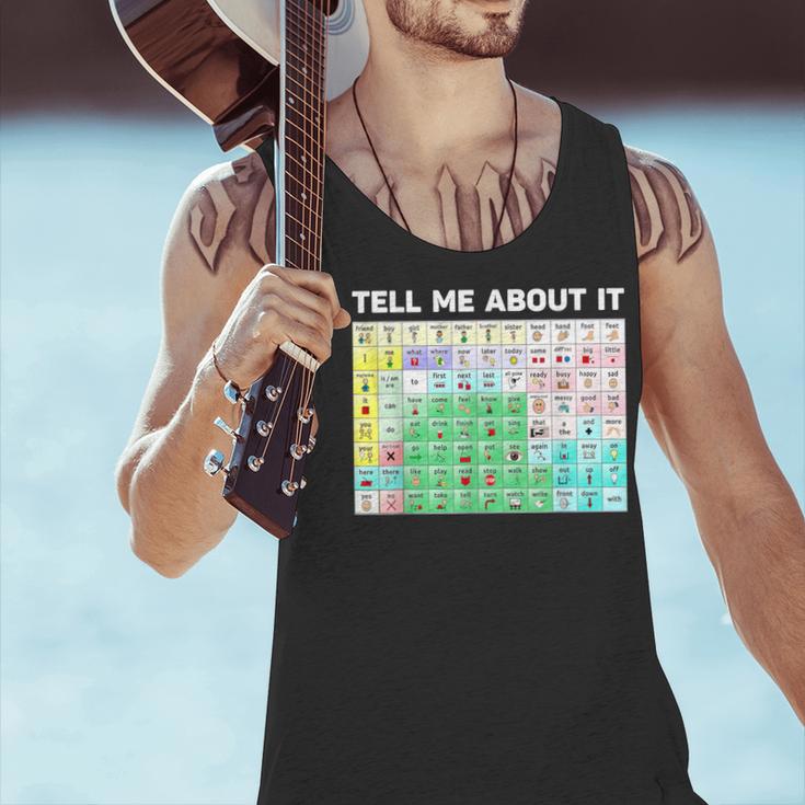 Tell Me About It Speech Language Pathology AAC Sped Teacher Men Tank Top, gift for family, gift for coworker Tell Me About It Speech Language Pathology AAC Sped Teacher Men Tank Top, gift for family, gift for coworker