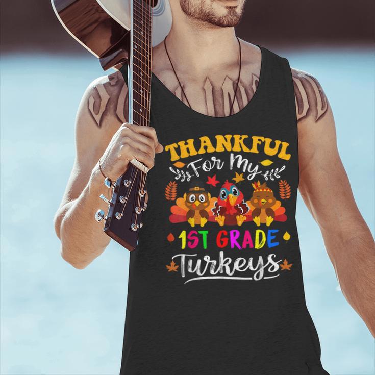 Thankful For My 1st Grade Turkeys Thanksgiving Teacher Fall Men Tank Top, gift for family, gift for coworker