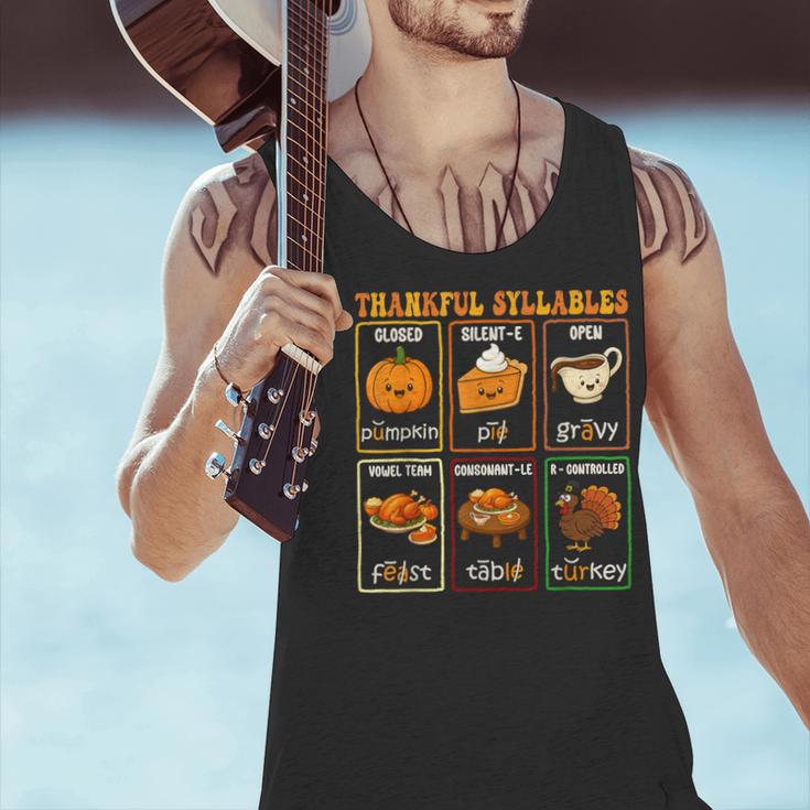 Thankful Syllables Thanksgiving Phonics Reading Teacher Fall Men Tank Top, gift for family, gift for coworker Thankful Syllables Thanksgiving Phonics Reading Teacher Fall Men Tank Top, gift for family, gift for coworker