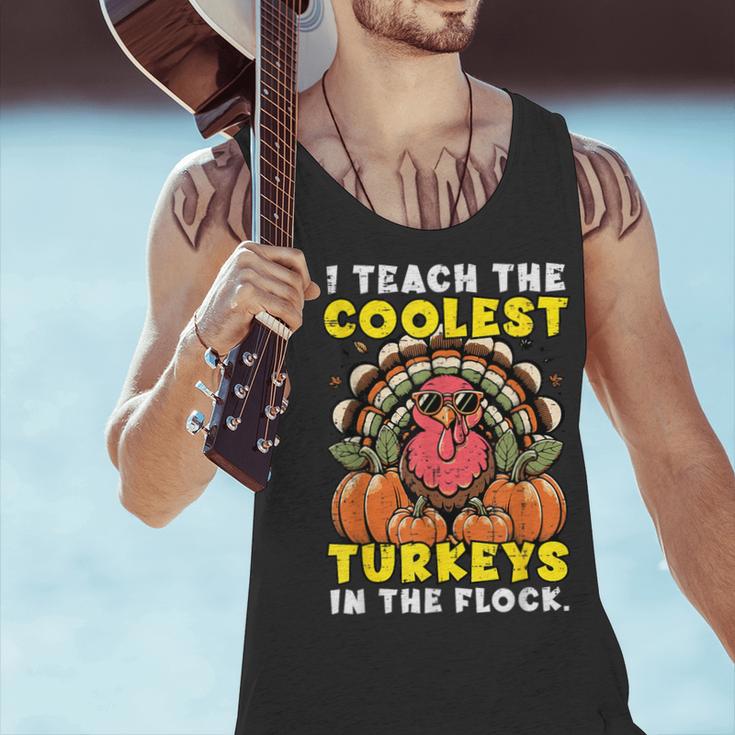 Thanksgiving I Teach Coolest Turkeys Teacher Fall Women Men Men Tank Top, gift for family, gift for coworker