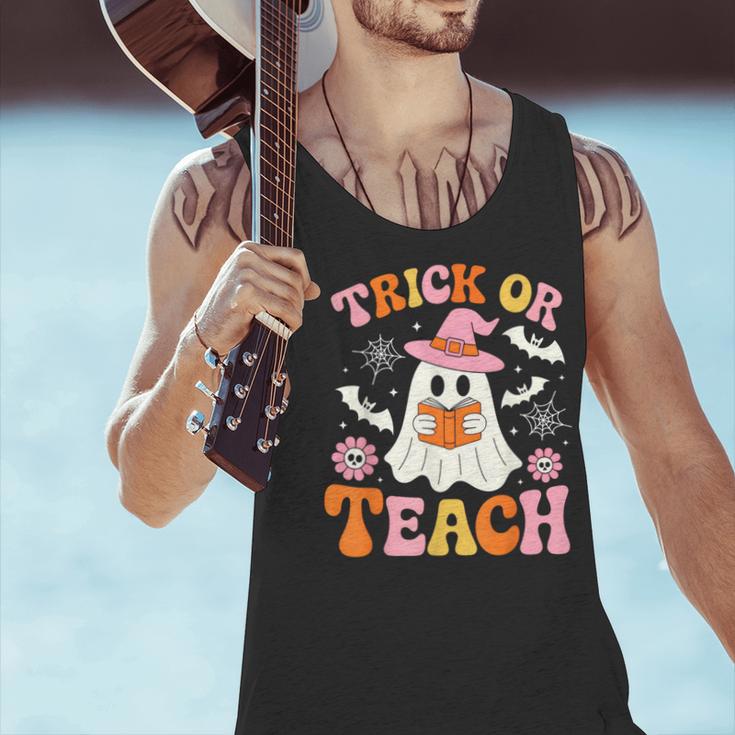 Trick Or Teach Cute Floral Ghost Teacher Halloween Costume Men Tank Top, gift for family, gift for coworker Trick Or Teach Cute Floral Ghost Teacher Halloween Costume Men Tank Top, gift for family, gift for coworker