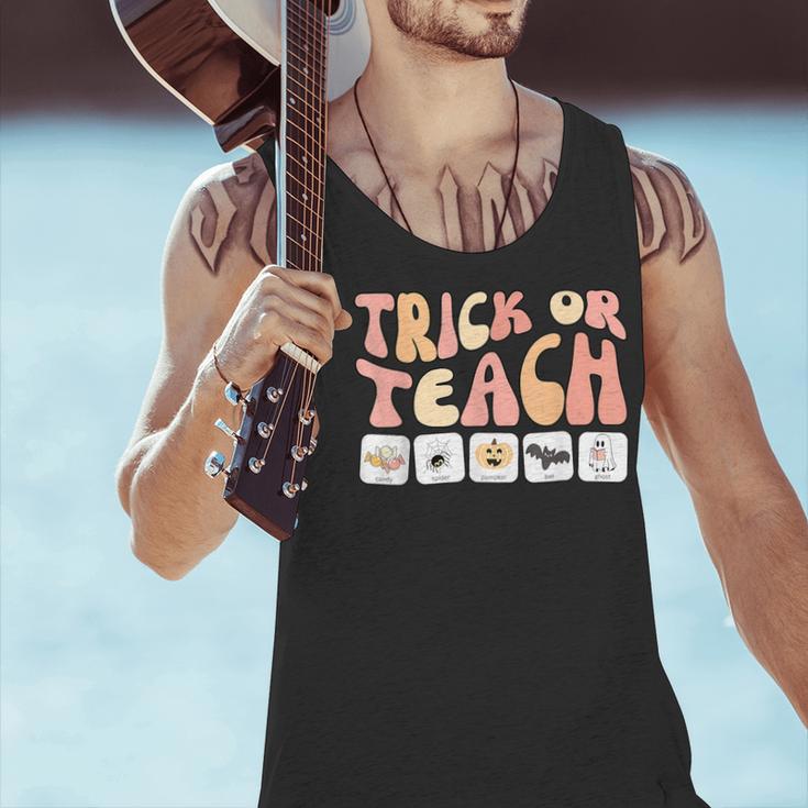Trick Or Teach With Symbols Special Education Teacher Spooky Men Tank Top, gift for family, gift for coworker