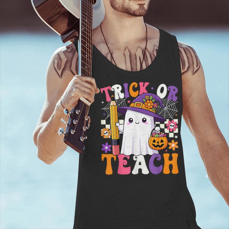 Trick Or Teach Teacher Pencil Ghost Halloween Teacher Men Tank Top, gift for family, gift for coworker Trick Or Teach Teacher Pencil Ghost Halloween Teacher Men Tank Top, gift for family, gift for coworker