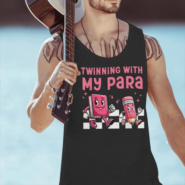 Twinning With My Para Teacher Matching Paraprofessional 70s For Men Women Men Tank Top, gift for family, gift for coworker Twinning With My Para Teacher Matching Paraprofessional 70s For Men Women Men Tank Top, gift for family, gift for coworker