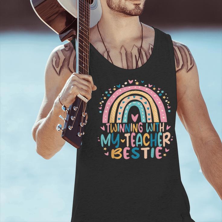 Twinning With My Teacher Bestie Rainbow Matching Teachers Men Tank Top, gift for family, gift for coworker Twinning With My Teacher Bestie Rainbow Matching Teachers Men Tank Top, gift for family, gift for coworker