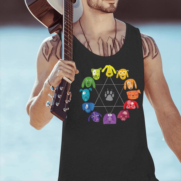 Unique For Artists By ADS Color Wheel Educational Art Teacher Dog Themed Artist Small Men Tank Top, gift for family, gift for coworker