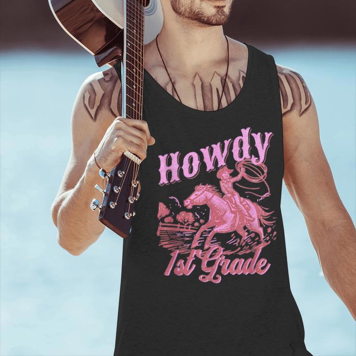 Vintage Howdy First Grade Cowgirl Teacher Western School Men Tank Top, First Grade Teacher Tank Tops, gift for family, gift for coworker