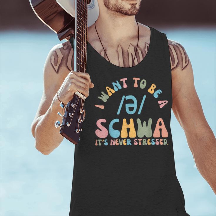 I Want To Be a SCHWA It's Never Stressed Reading Teacher Men Tank Top, gift for family, gift for coworker I Want To Be a SCHWA It's Never Stressed Reading Teacher Men Tank Top, gift for family, gift for coworker