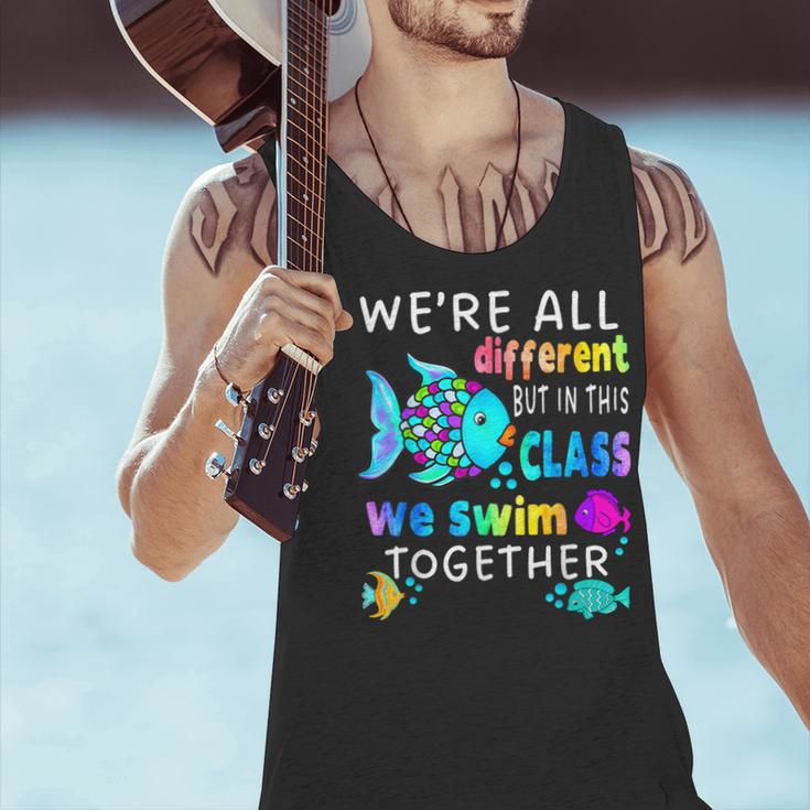 We'Re All Different But We Swim Together Elementary Teacher Men Tank Top, gift for family, gift for coworker We'Re All Different But We Swim Together Elementary Teacher Men Tank Top, gift for family, gift for coworker