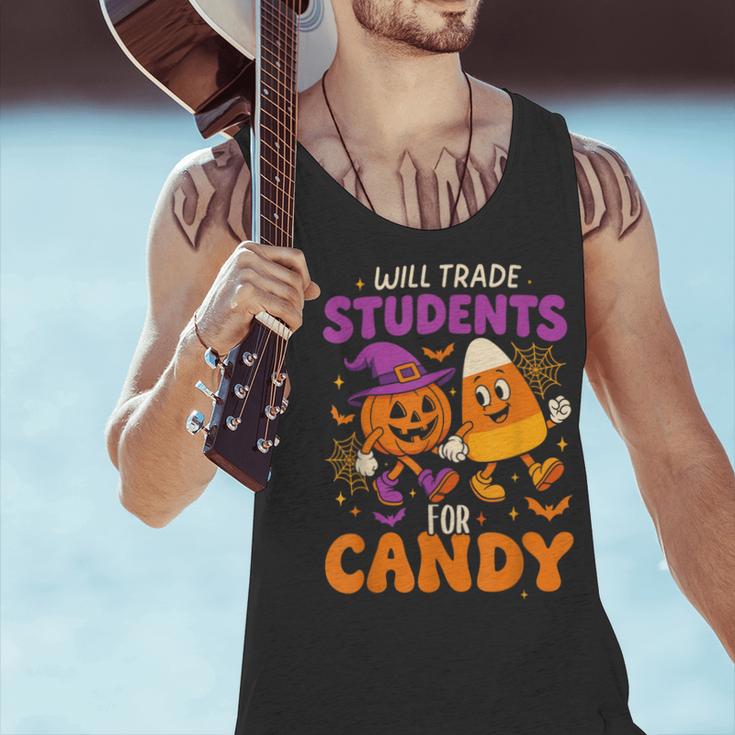 Will Trade Students For Candy Shirt Fun Candy Corn Teacher Men Tank Top, gift for family, gift for coworker