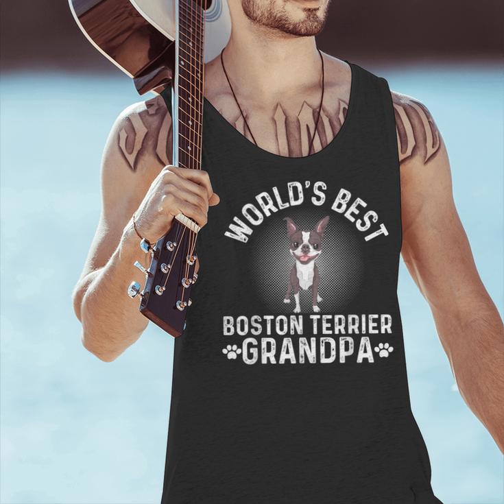 World's Best Boston Terrier Grandpa Dog Grandfather For Men Women Girls Kids Men Tank Top