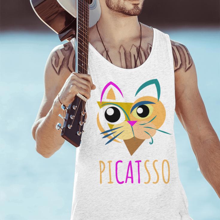 Abstract Cat Art Picatsso Shirt For Art Teachers Men Tank Top, gift for family, gift for coworker