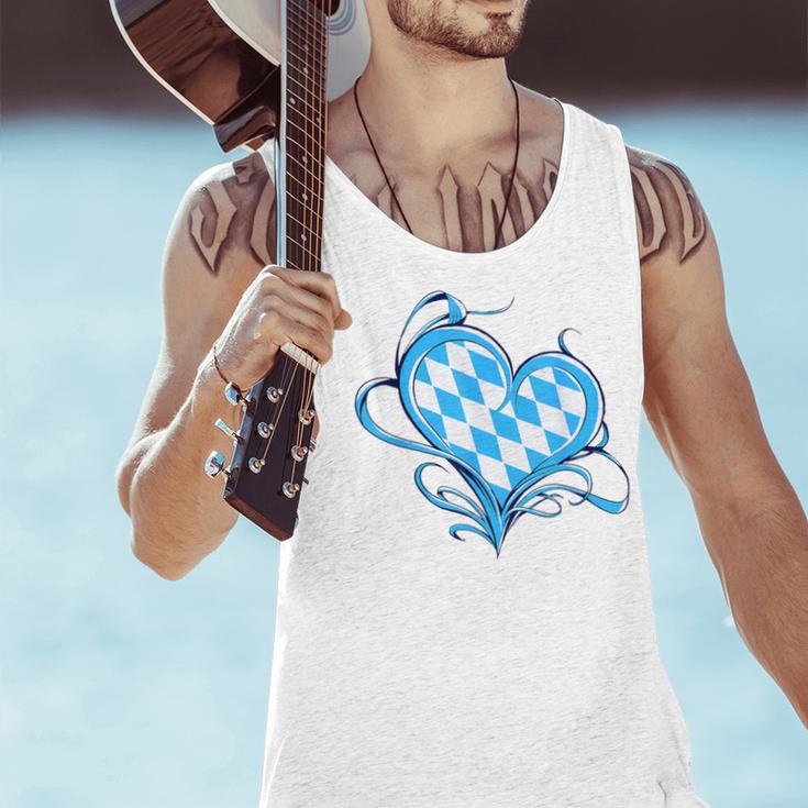 Bavarian Flag As Heart Blue Diamond Bavaria Men Tank Top