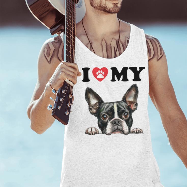Boston Terrier I Heart My Dog Dog Lover Men Tank Top