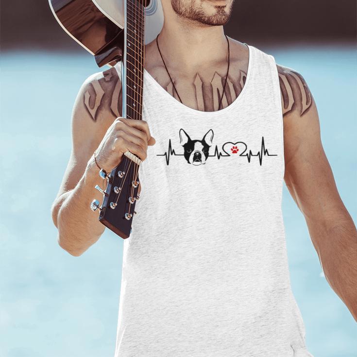Boston Terrier Heartbeat Heart Line Men Tank Top