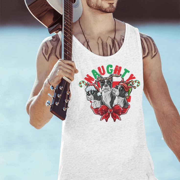 Boston Terrier Santa Claus Elf Reindeer Christmas Dog X-Mas Men Tank Top