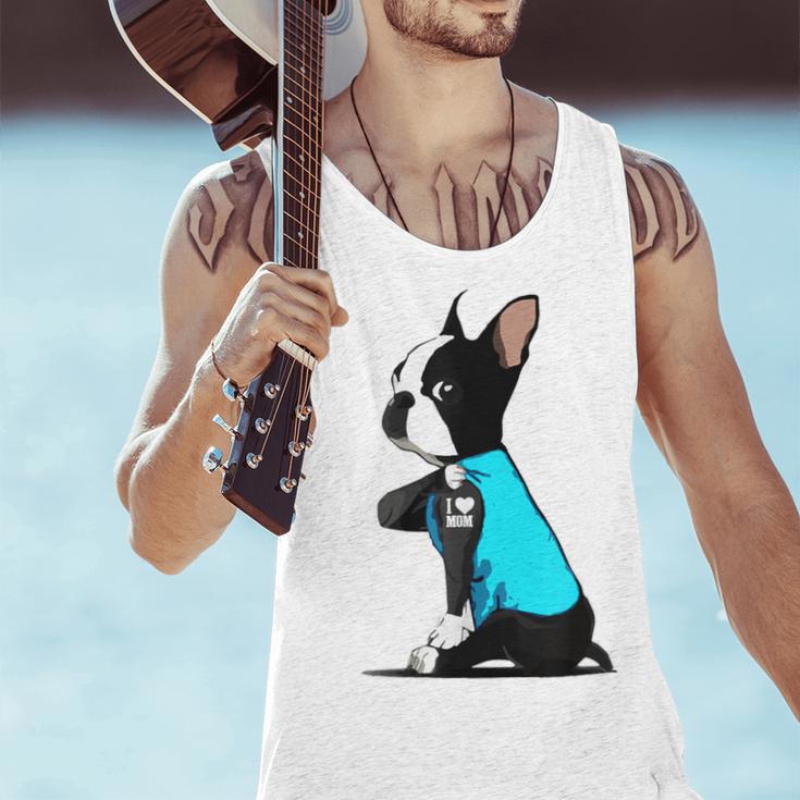 Boston Terrier Tattoos I Love Mom Men Tank Top