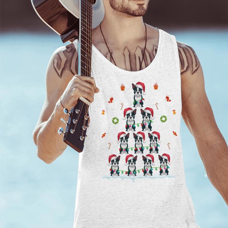 Boston Terrier Xmas Tree Lights For Men Women Boston Terrier Men Tank Top