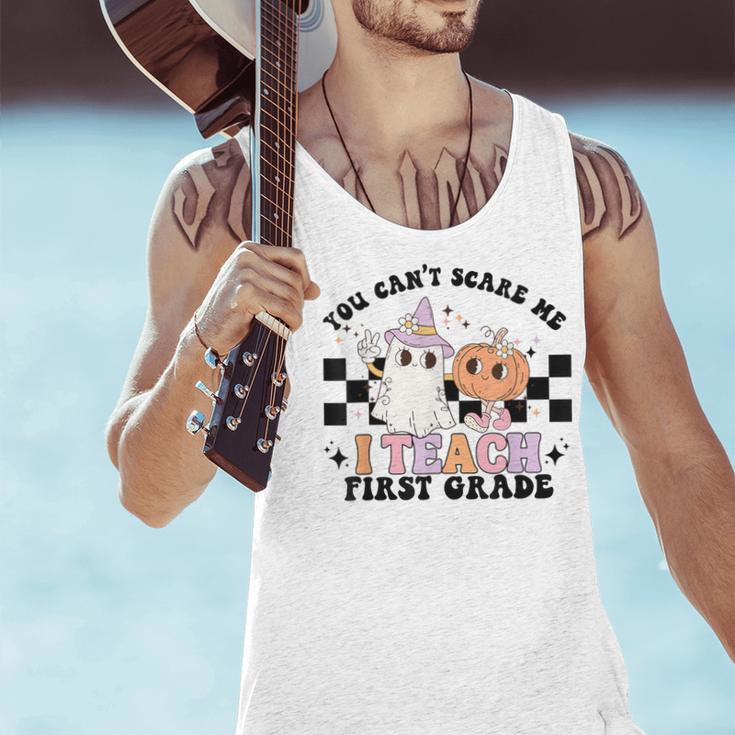 You Cant Scare Me I Teach First Grade Teacher Halloween Men Tank Top, First Grade Teacher Tank Tops, gift for family, gift for coworker
