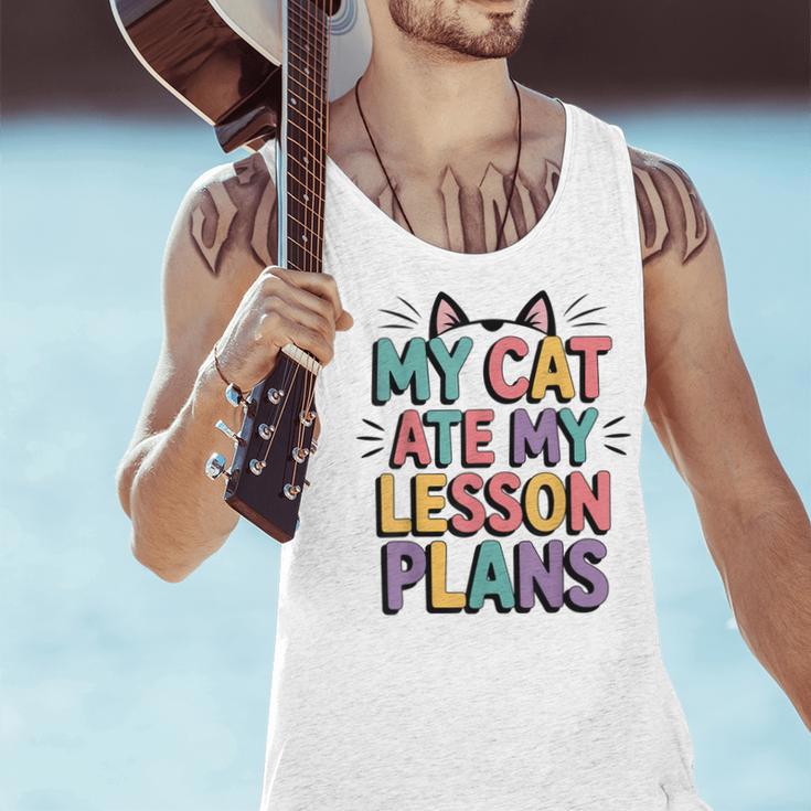 My Cat Ate My Lesson Plans Teacher Cat Humor Men Tank Top, gift for family, gift for coworker My Cat Ate My Lesson Plans Teacher Cat Humor Men Tank Top, gift for family, gift for coworker