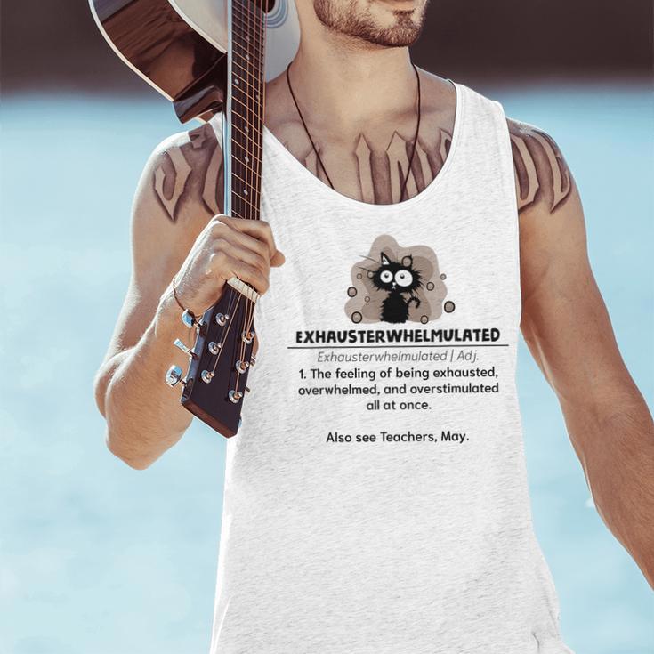 Cat Exhausted Teacher Exhausterwhelmulated Definition Men Tank Top, gift for family, gift for coworker Cat Exhausted Teacher Exhausterwhelmulated Definition Men Tank Top, gift for family, gift for coworker